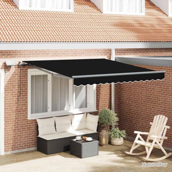 Auvent Rtractable Manuel avec LED Noir 350x250 cm