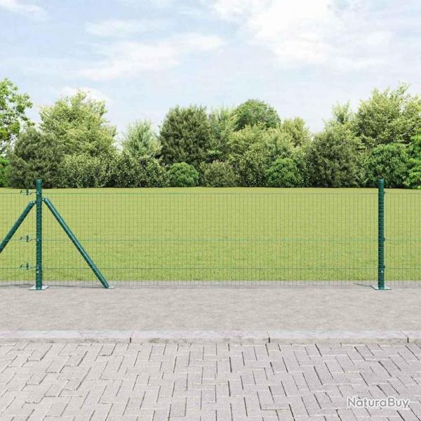 Clture en fil soud avec 13 poteaux  bride Vert 0.6x50 m Acier