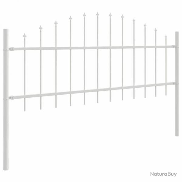 Clture de jardin avec sommet en arc, blanche, 1,7 x 0,75 m, en acier.