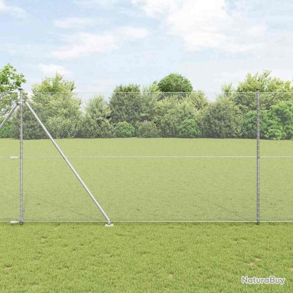 Kit de Clture 2 pices Acier galvanis 25 x 1,5 m Durable