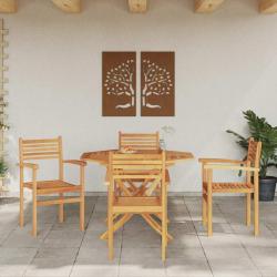 Chaises empilables de jardin 4 pcs Marron 55,5 x 55,5 x 90 cm