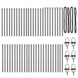 Poteaux de clôture 52 pcs Gris Ø32 mm 80 cm Acier galvanisé