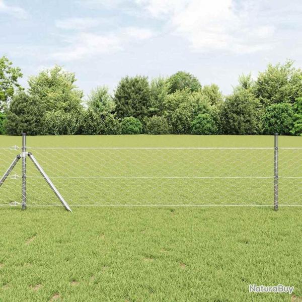 Clture Hexagonale 0,4x25 m Acier Galvanis