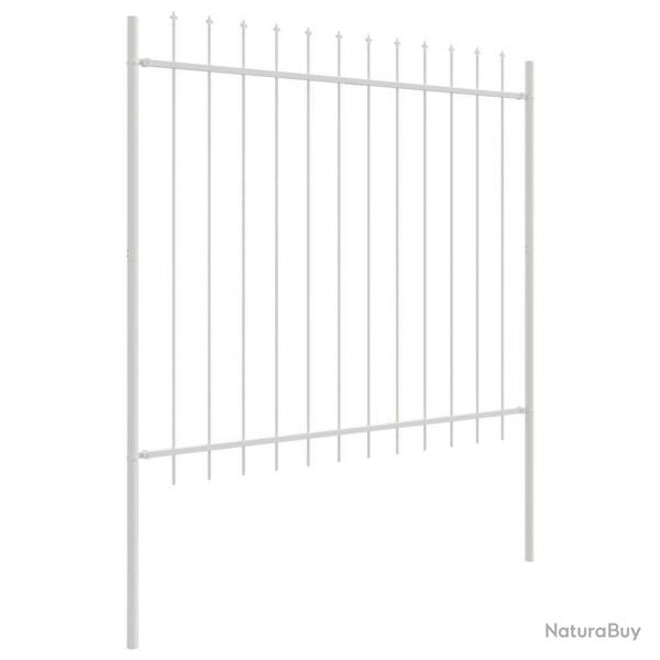 Clture de jardin Blanc 5.1 x 1 m Acier enduit de poudre