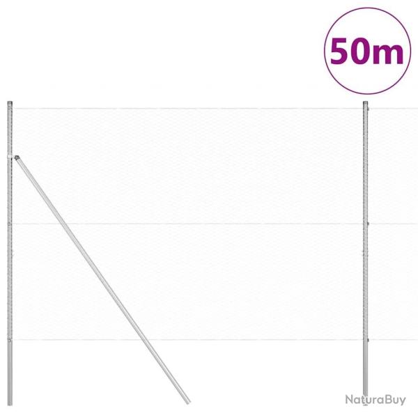 Clture hexagonale 1,5x50 m en acier galvanis