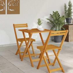 Table de jardin pliante carrée 60 x 60 x 72 cm en bois d'acacia massif