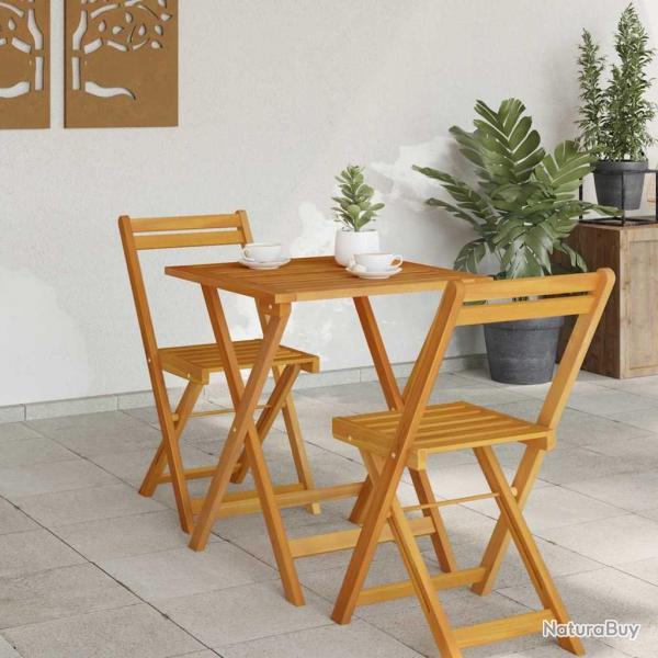 Table de jardin pliante carre 60 x 60 x 72 cm en bois d'acacia massif