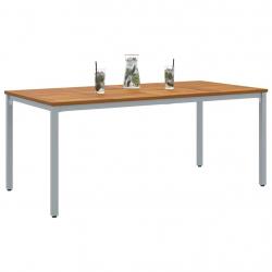 Table de jardin 180 x 90 x 75 cm en bois d'acacia et métal.