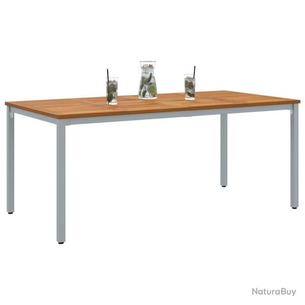 Table de jardin 180 x 90 x 75 cm en bois d'acacia et mtal.