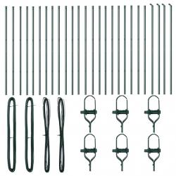 Poteaux de clôture 26 pcs Vert Ø32 mm 210 cm Acier galvanisé