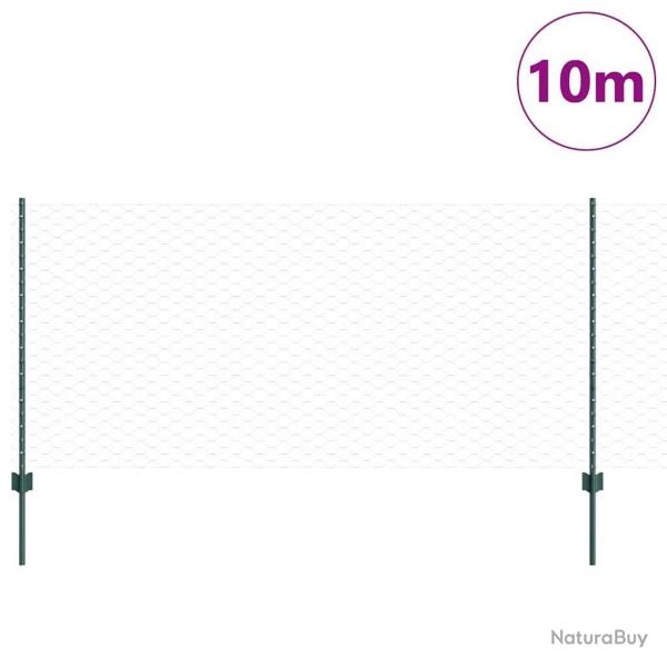Poteaux de clture 5 pcs U-Channel Vert 100 cm Acier