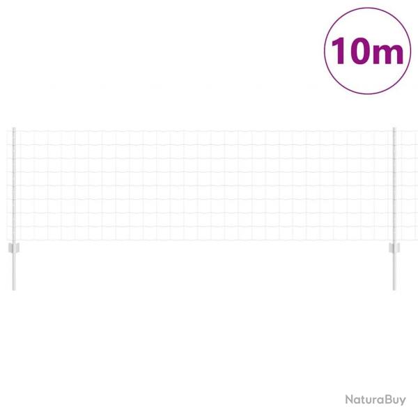 Clture Euro avec 5 poteaux en U Argent 0,8x10 m Acier