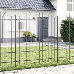 Clôture de jardin avec haut arrondi, 5,1 x 1,75 m en acier.