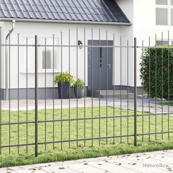 Clture de jardin avec haut arrondi, 5,1 x 1,75 m en acier.