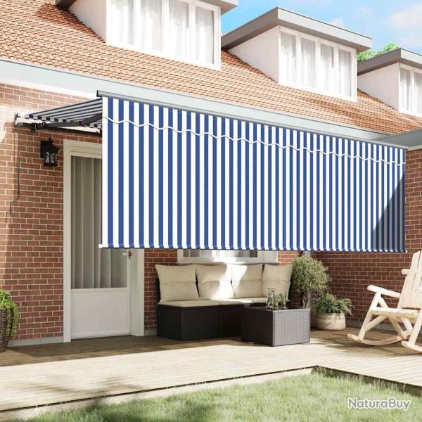 Auvent Rtractable Ray Bleu et blanc Anthracite 350 x 200 cm