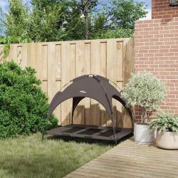 Lit pour chien surélevé avec toit amovible Marron XL Acier