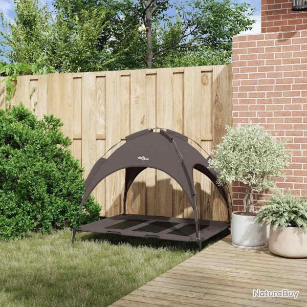 Lit pour chien surlev avec toit amovible Marron XL Acier