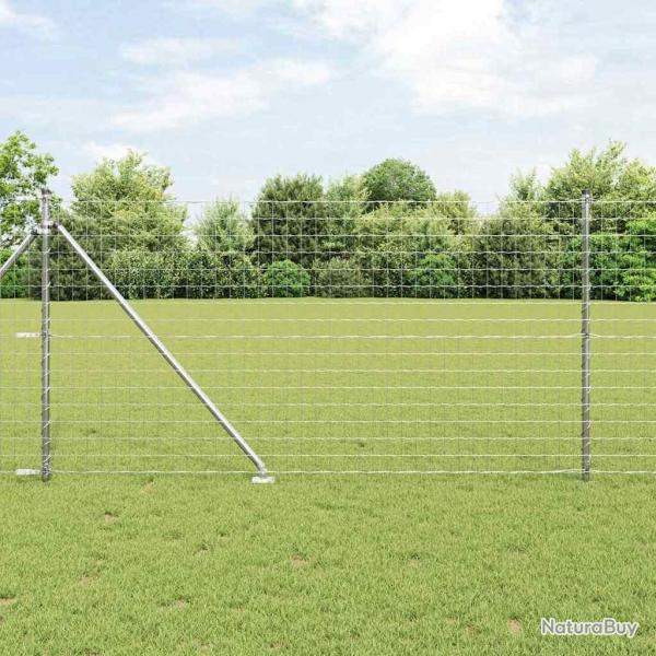 Clture Euro avec 13 piquets en spike de 1 x 25 m en acier galvanis