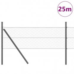 Clôture Hexagonale Gris 0,4x25 m Acier