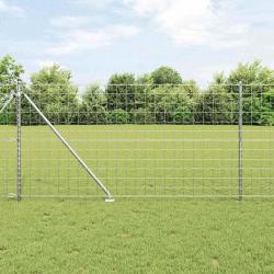 Clôture Euro avec 13 piquets, 1 x 25 m en acier galvanisé