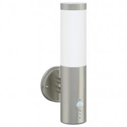 Applique Murale Extérieure Avec Détecteur 2 pcs Argent Acier Inoxydable IP44