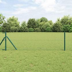 Clôture Euro de avec 7 poteaux, 0,4 x 10 m en acier galvanisé vert