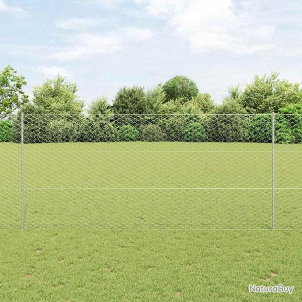 Poteaux de clture 10 pcs U-Channel 140 cm en acier galvanis