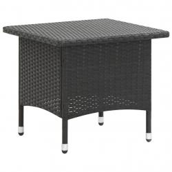 Table à thé Noir 50x50x47 cm Résine tressée