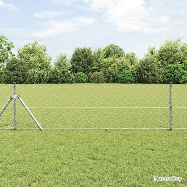 Clture hexagonale 0,6x10 m Acier galvanis