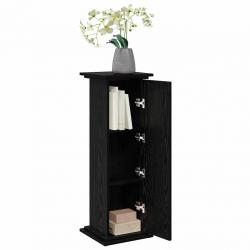 Support d'affichage avec rangement en chêne noir - 31x30x90 cm. Bois d'ingénierie.