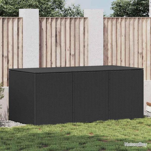 Bote de rangement de jardin Rsine tresse 180x90x70 cm Noir