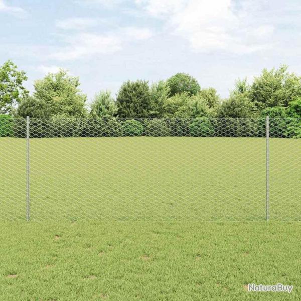 Poteaux de clture 10 pcs U-Channel 100 cm Acier galvanis
