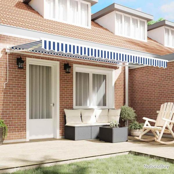 Auvent Rtractable Bleu et Blanc 350x200 cm