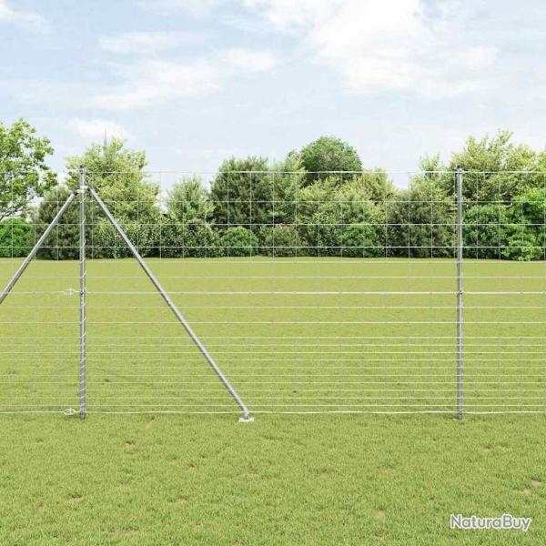 Clture de champs 1,6x25 m en acier galvanis