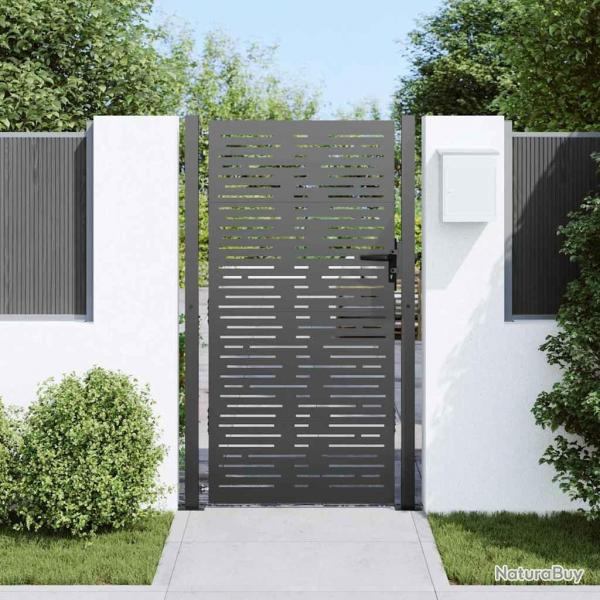 Porte de Jardin Noir 105 x 175 cm Acier peint par poudre