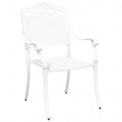 Chaises de jardin 2 pcs en alu moulé blanc