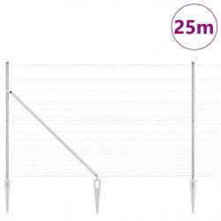 Clôture de Champ 1,5 x 25 m en Acier Galvanisé