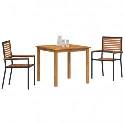 Ensemble de salle à manger de jardin 3 pcs Noir 85 x 85 x 74 cm