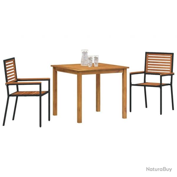 Ensemble de salle  manger de jardin 3 pcs Noir 85 x 85 x 74 cm
