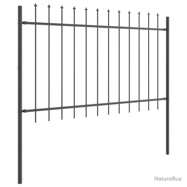 Clture de jardin en acier gris 1,7 x 0,8 m