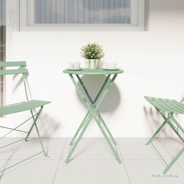 Table de jardin pliable mint clair 50 x 71 cm en acier