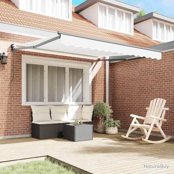 Auvent Manuel Rtractable Blanc 300x250 cm