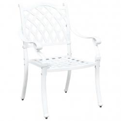 Chaises de jardin 2 pcs en aluminium moulé, blanches