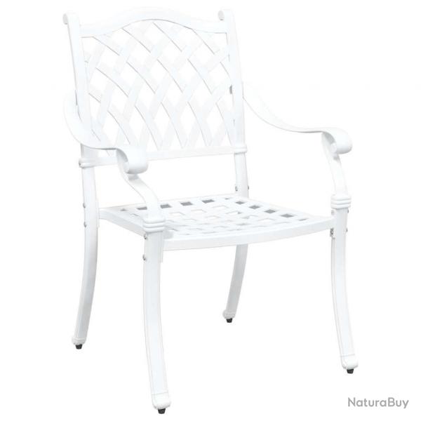 Chaises de jardin 2 pcs en aluminium moul, blanches