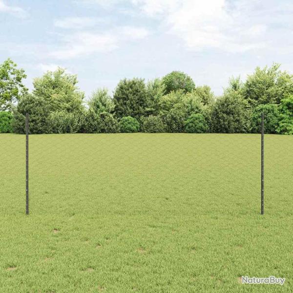 Piquets de clture 10 pcs U-Channel Gris 100 cm Acier