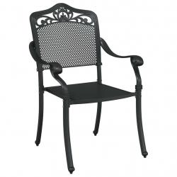 Chaises de jardin 2 pcs en alu moulé noir