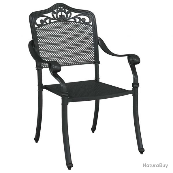 Chaises de jardin 2 pcs en alu moul noir
