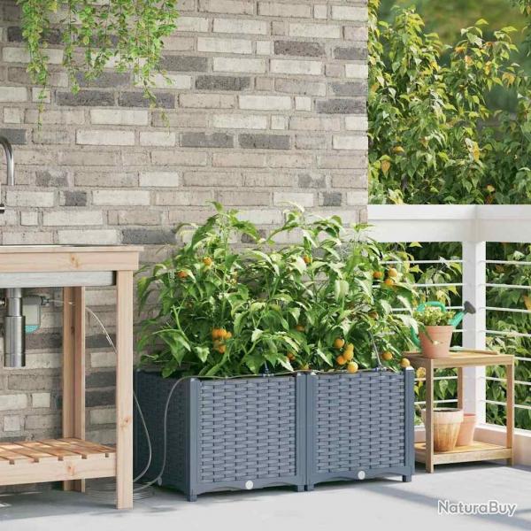 Jardinires de jardin 1 pc Gris clair 80 x 40 x 37.5 cm