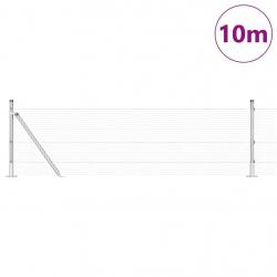 Ensemble de poteaux de clôture Kit de 2 Acier galvanisé 10 x 0,5 m
