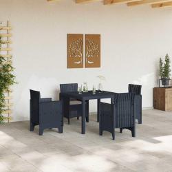 Ensemble de Salle à Manger de Jardin 5 pcs Anthracite Plastique